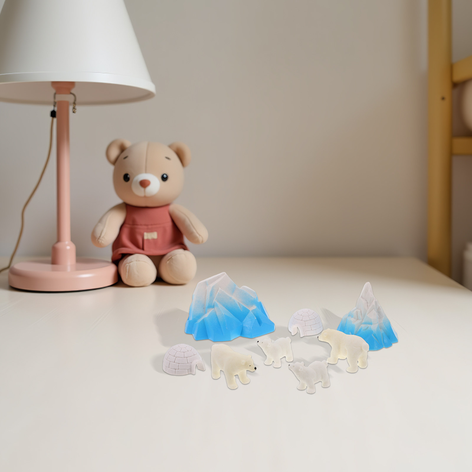 Crafting Resin - 8 Adet Mini Reçine Kutup Ayısı