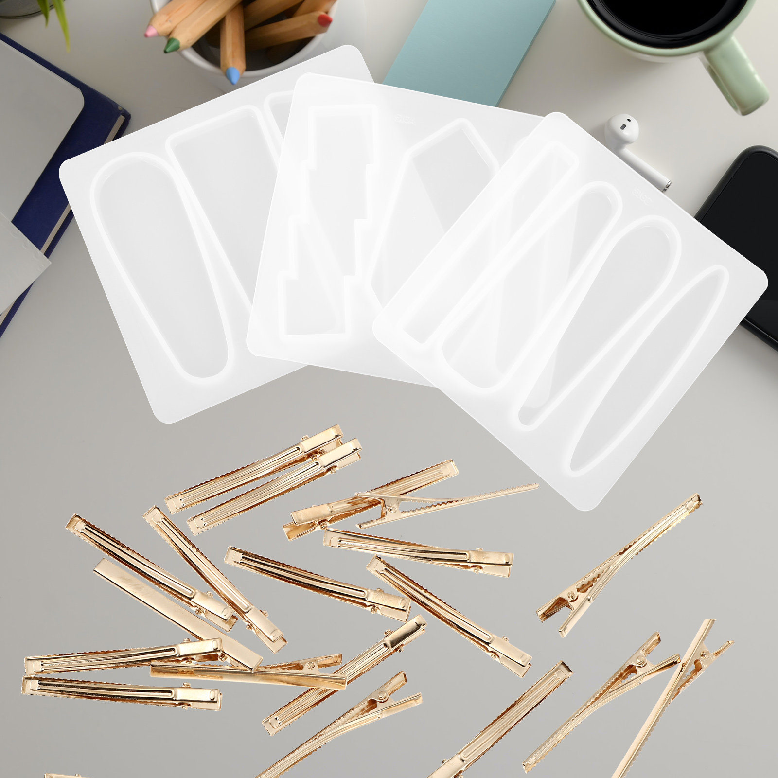 Resin Crafts Diy - 1 Set Silikon Saç Tokası Kalıbı