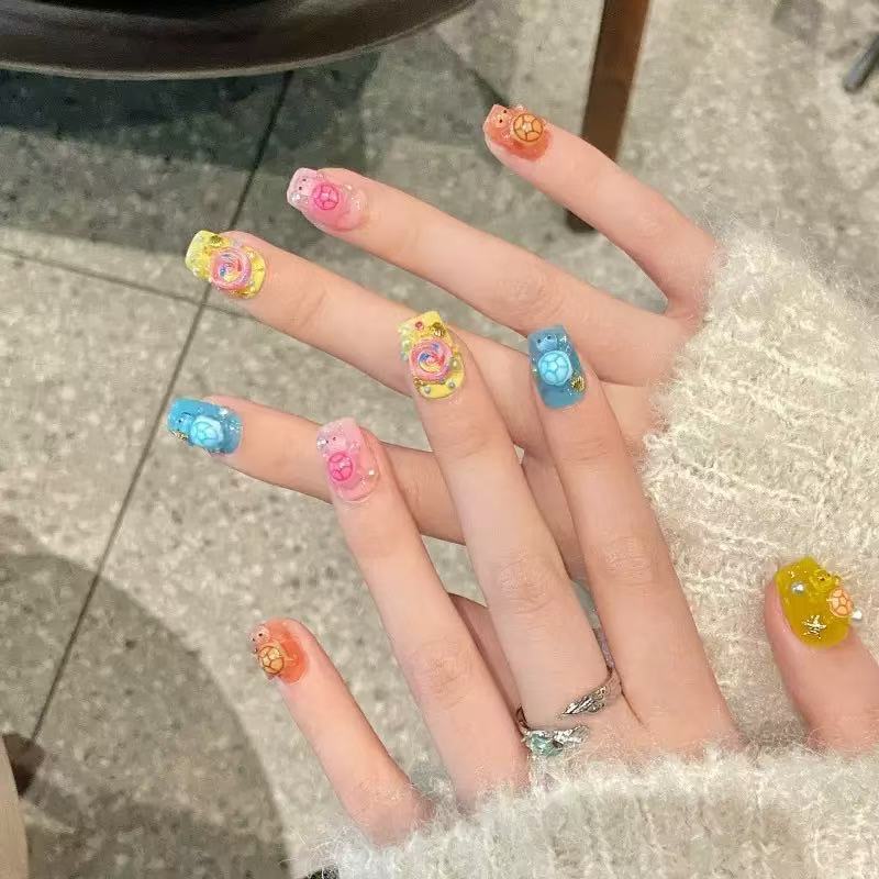 Resin Crafts Diy - 100 Mini Renkli Kaplumbağa Reçine Süsleri