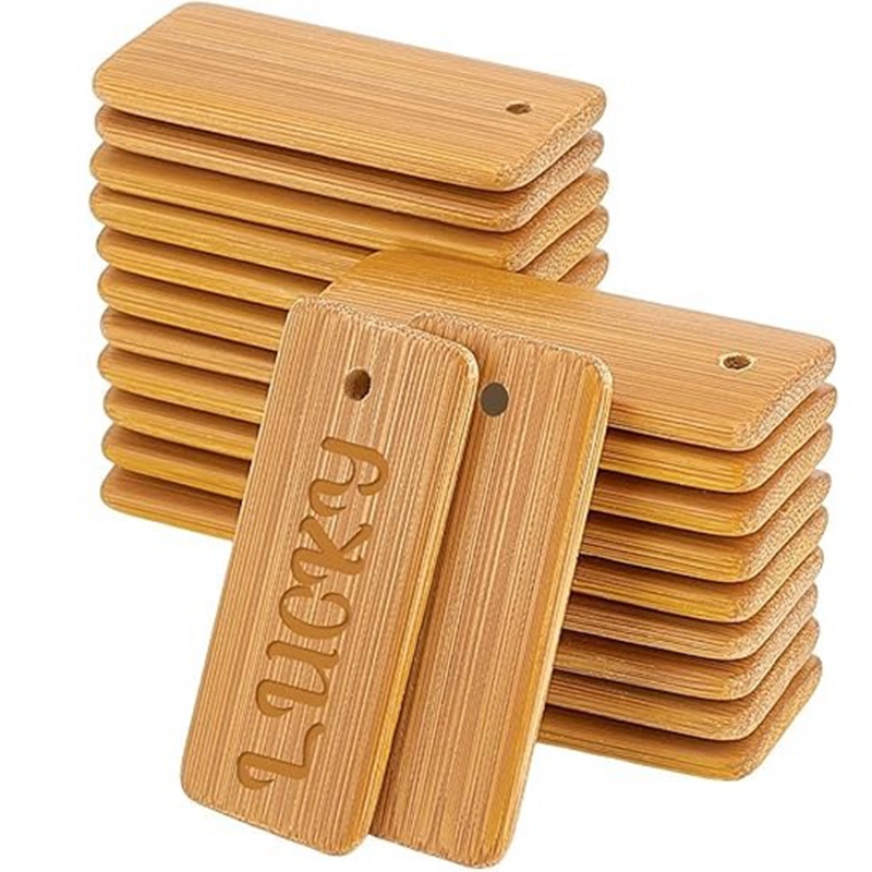 Wood Ring Blank - 50 adet ahşap etiketler anahtarlık boşlukları
