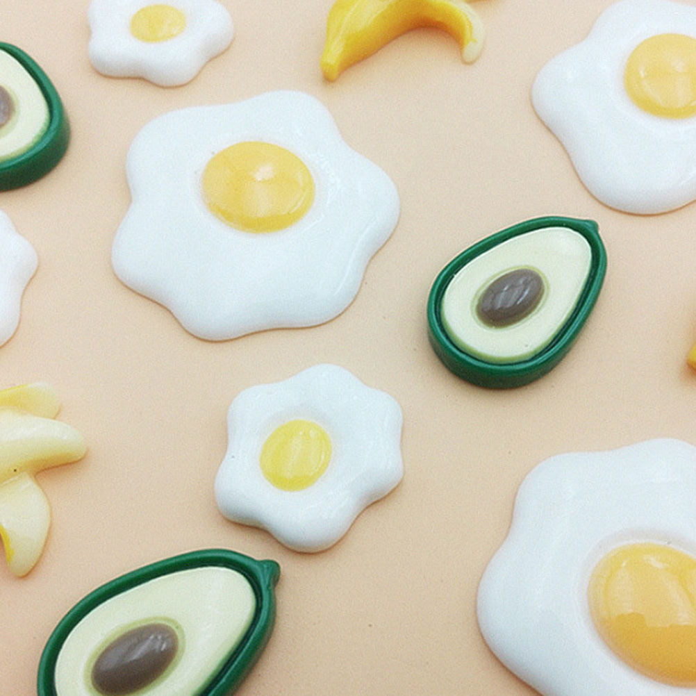 Resin Craft Material - 20 Adet Simüle Haşlanmış Yumurta Reçine