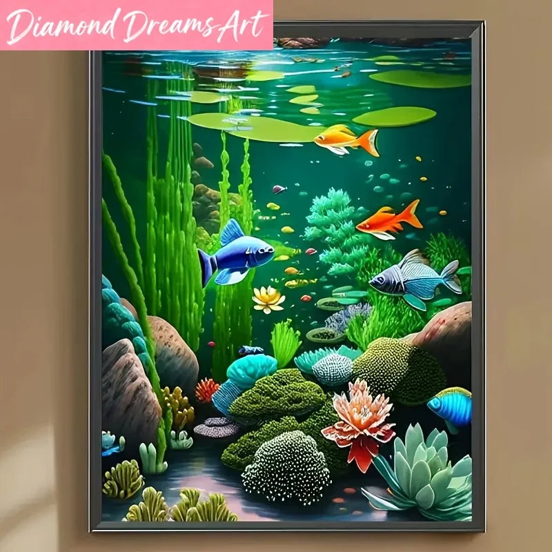 Resin Craft For Beginners - Çerçevesiz, Elmas Sanat Resmi Sualtı Dünyası